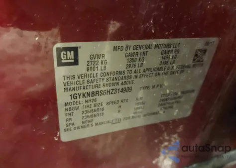 2017 Cadillac Xt5 Luxury from USA, damaged, VIN 1GYKNBRS6HZ314909